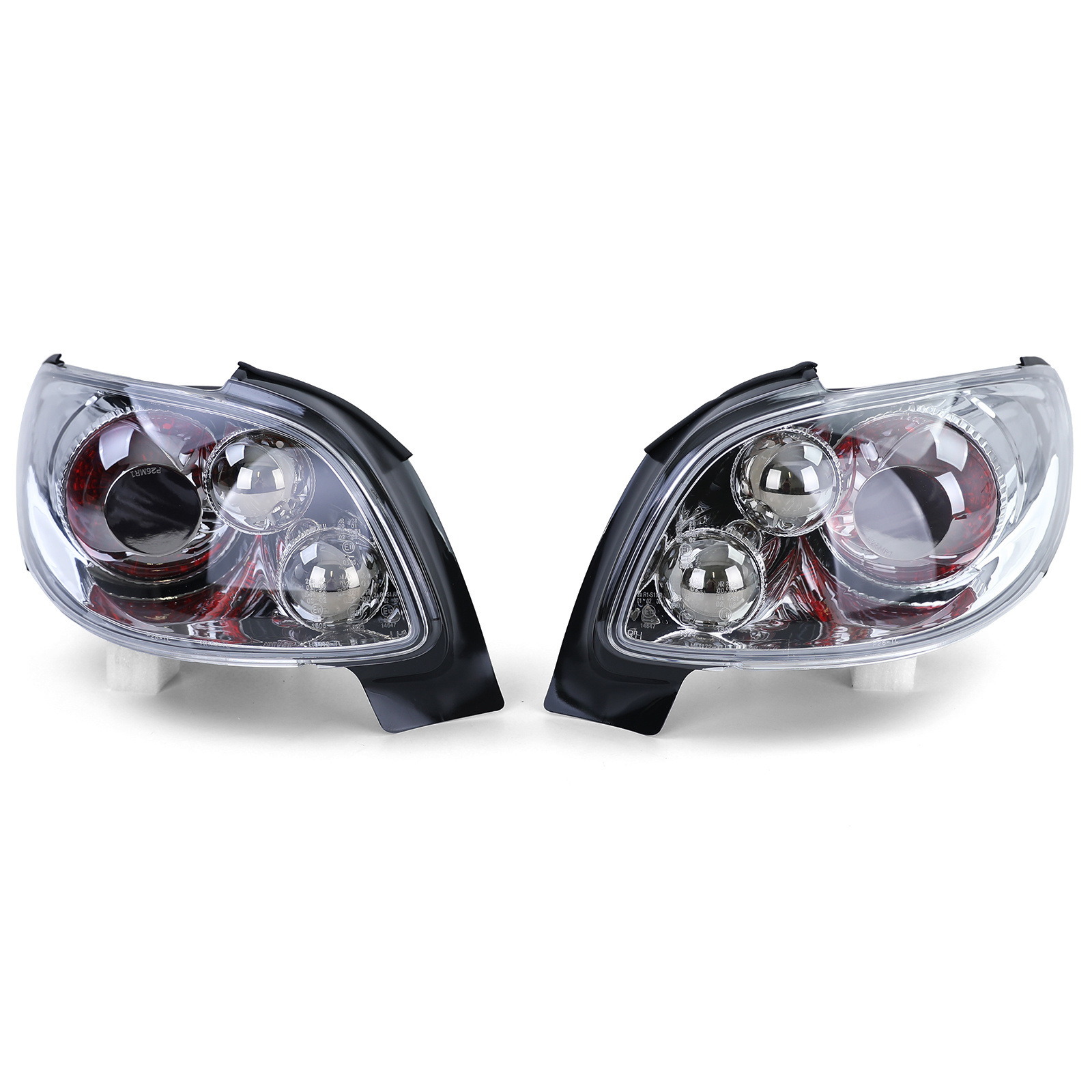 Achterlichten geschikt voor Peugeot 206 CC Coupe Cabrio 00-08 - volledig chroom
