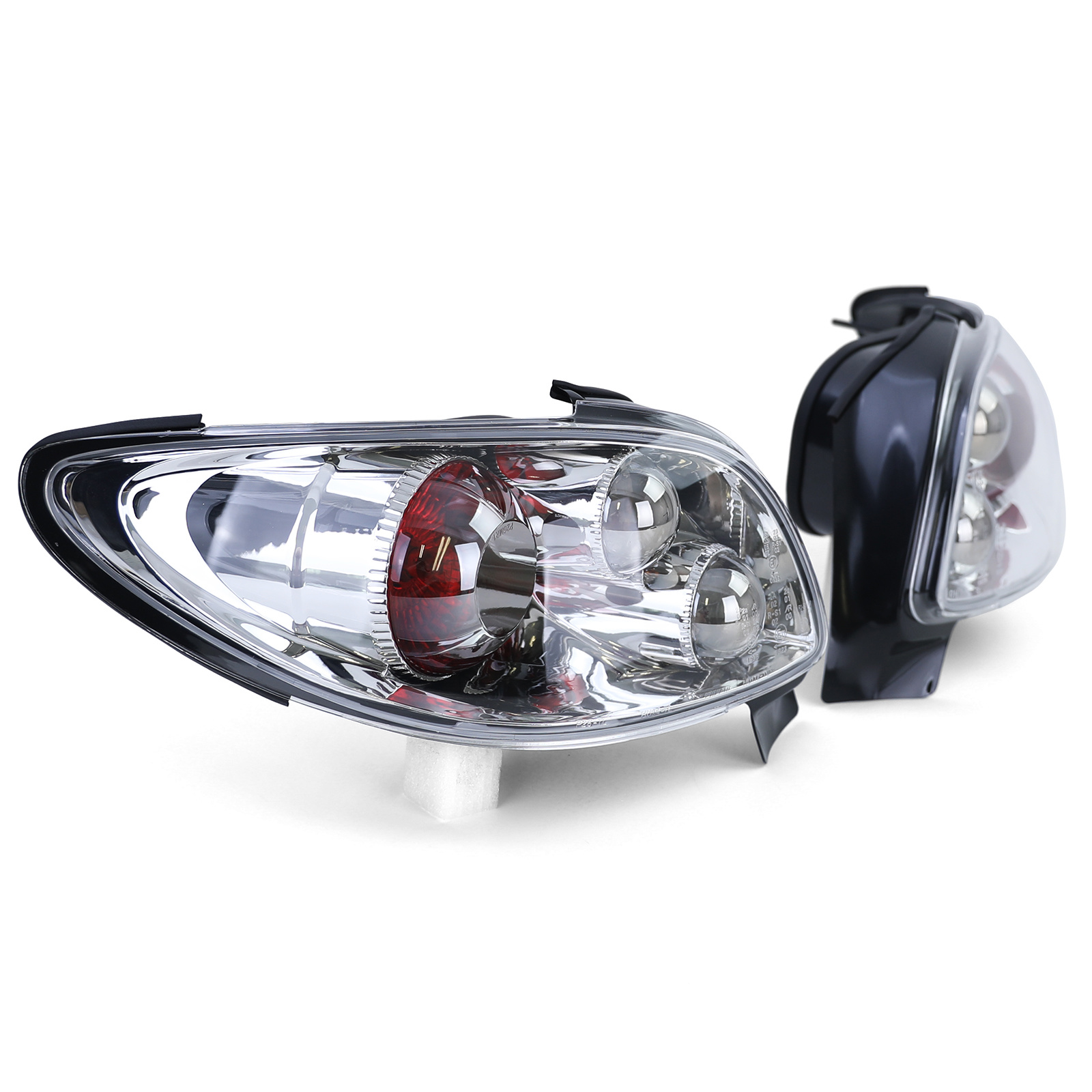 Achterlichten geschikt voor Peugeot 206 CC Coupe Cabrio 00-08 - volledig chroom