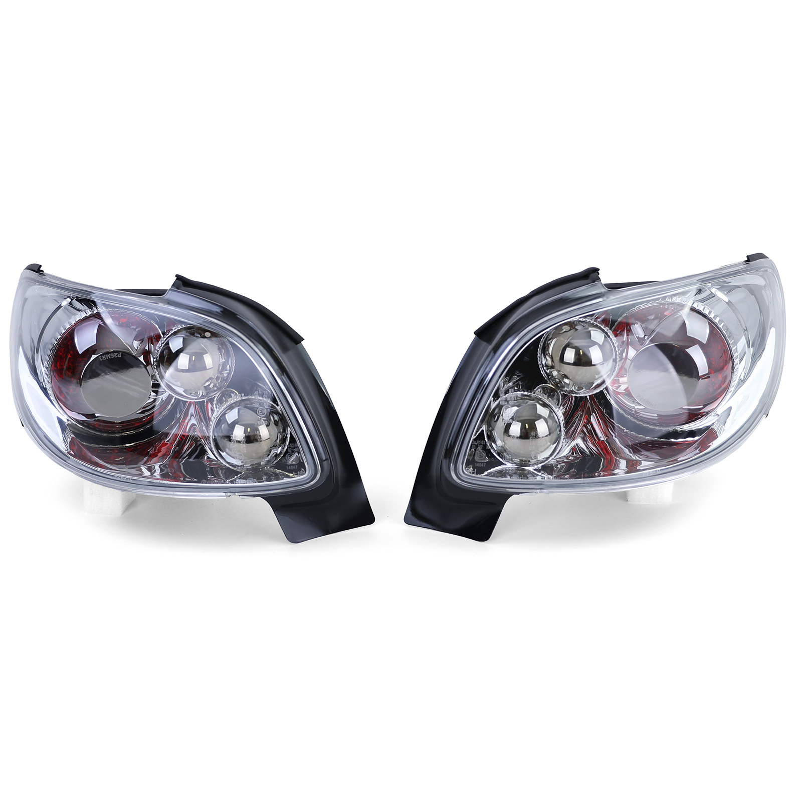 Achterlichten geschikt voor Peugeot 206 CC Coupe Cabrio 00-08 - volledig chroom