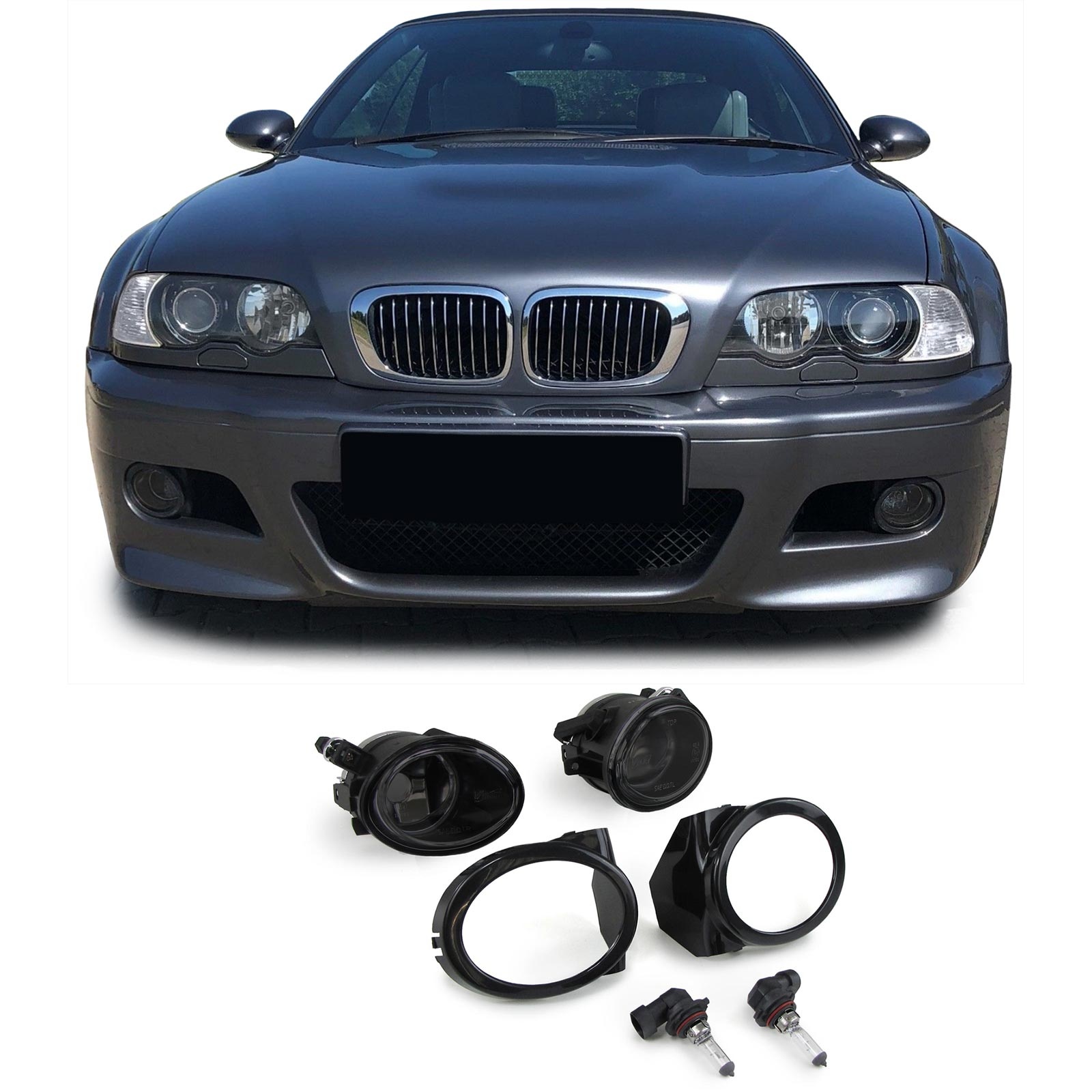 Mistlampen voor BMW E39 M5 E46 M3 - HB4 zwart paar