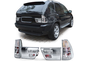 Achterlichten geschikt voor BMW X5 E53 99-03 - zilver chroom