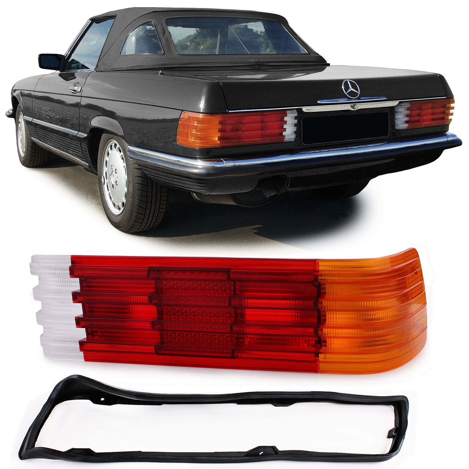 Achterlicht lichtvenster met afdichting Mercedes SL R107 SLC C107