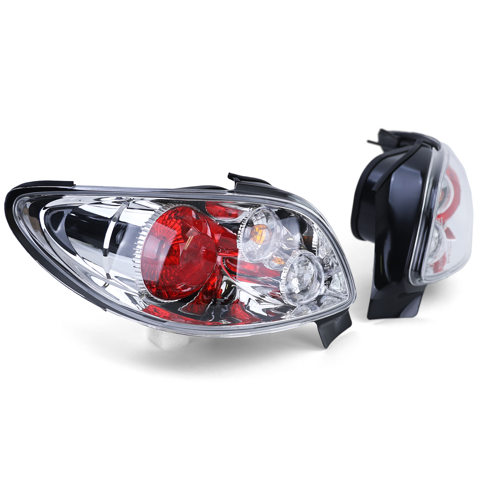 Achterlichten geschikt voor Peugeot 206 CC Coupe Cabrio 00-08 - chroom