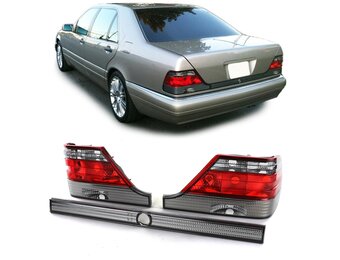 Achterlichten voor Mercedes S W140 94-98 - rood zwart met slotstrip
