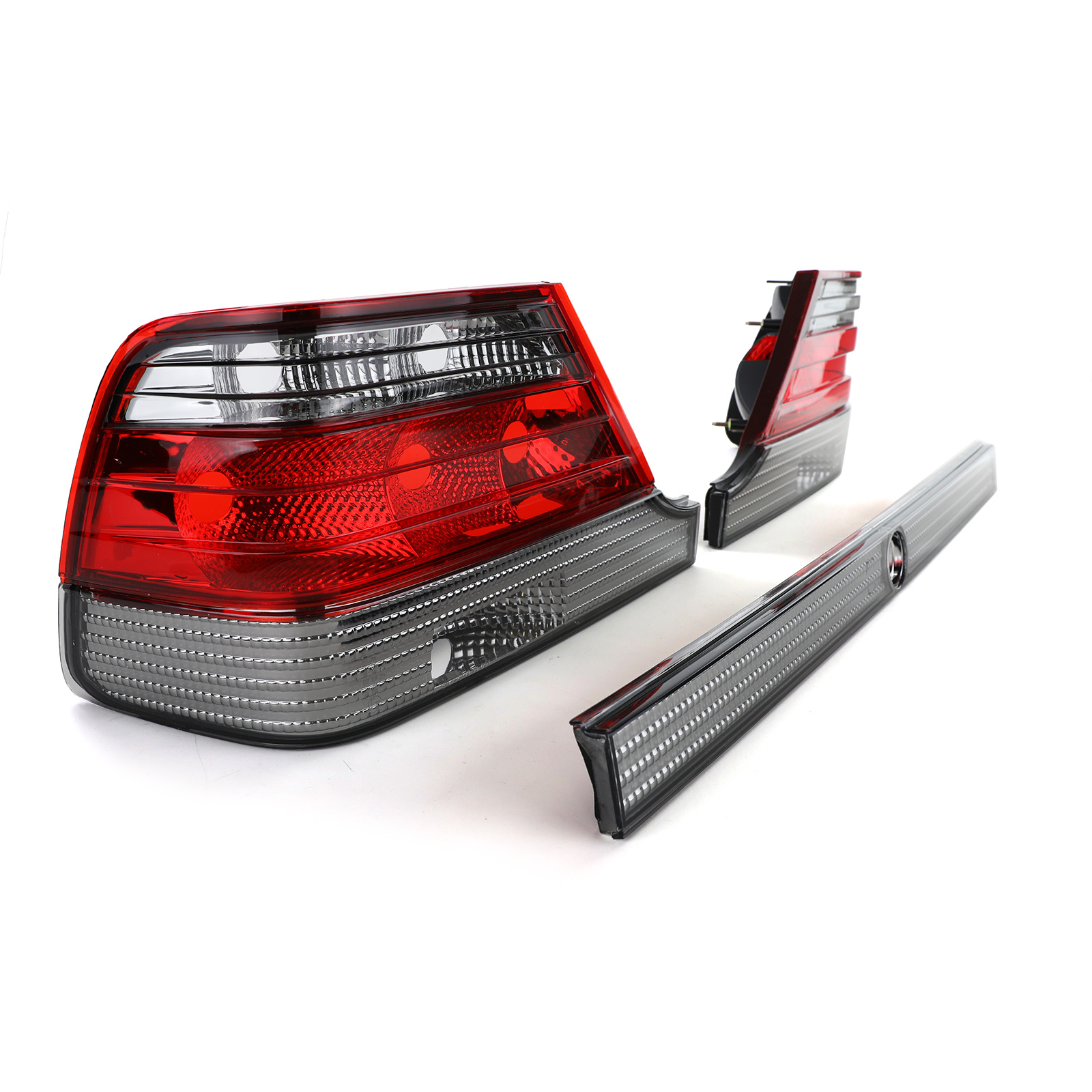 Achterlichten voor Mercedes S W140 94-98 - rood zwart met slotstrip