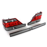 Achterlichten voor Mercedes S W140 94-98 - rood zwart met slotstrip
