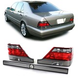 Achterlichten geschikt voor Mercedes S W140 94-98 - rood zwart met slotstrip