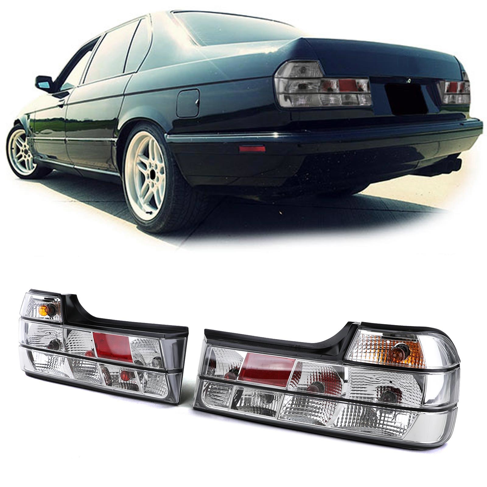 Achterlichten BMW 7 serie E32 87-94 - kristal chroom