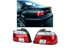Achterlichten geschikt voor BMW 5 Serie E39 Sedan 95-00 - rood wit kristal