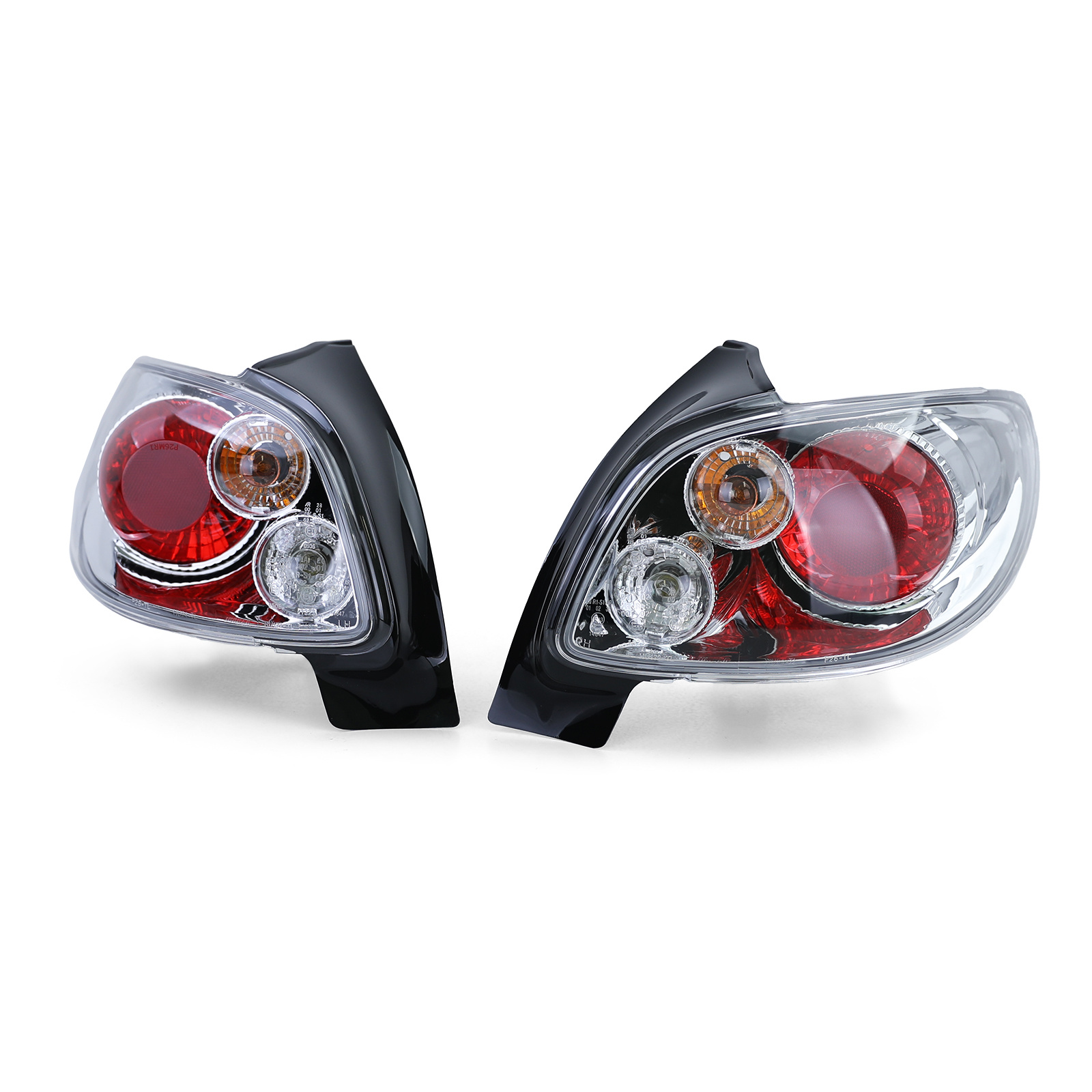 Achterlichten geschikt voor Peugeot 206 hatchback 3 + 5 deurs 98-09 - chroom