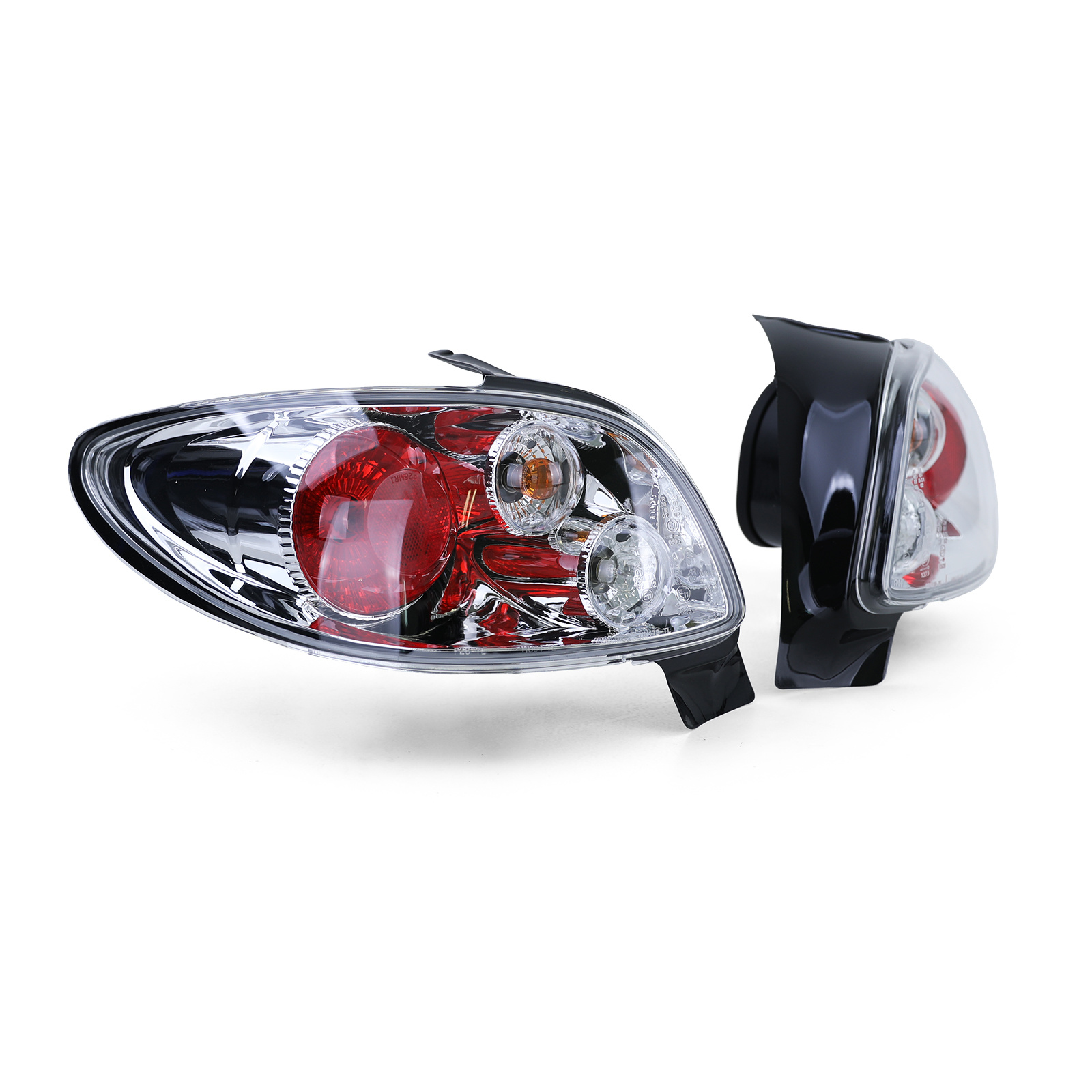 Achterlichten Peugeot 206 hatchback 3 + 5 deurs 98-09 - chroom