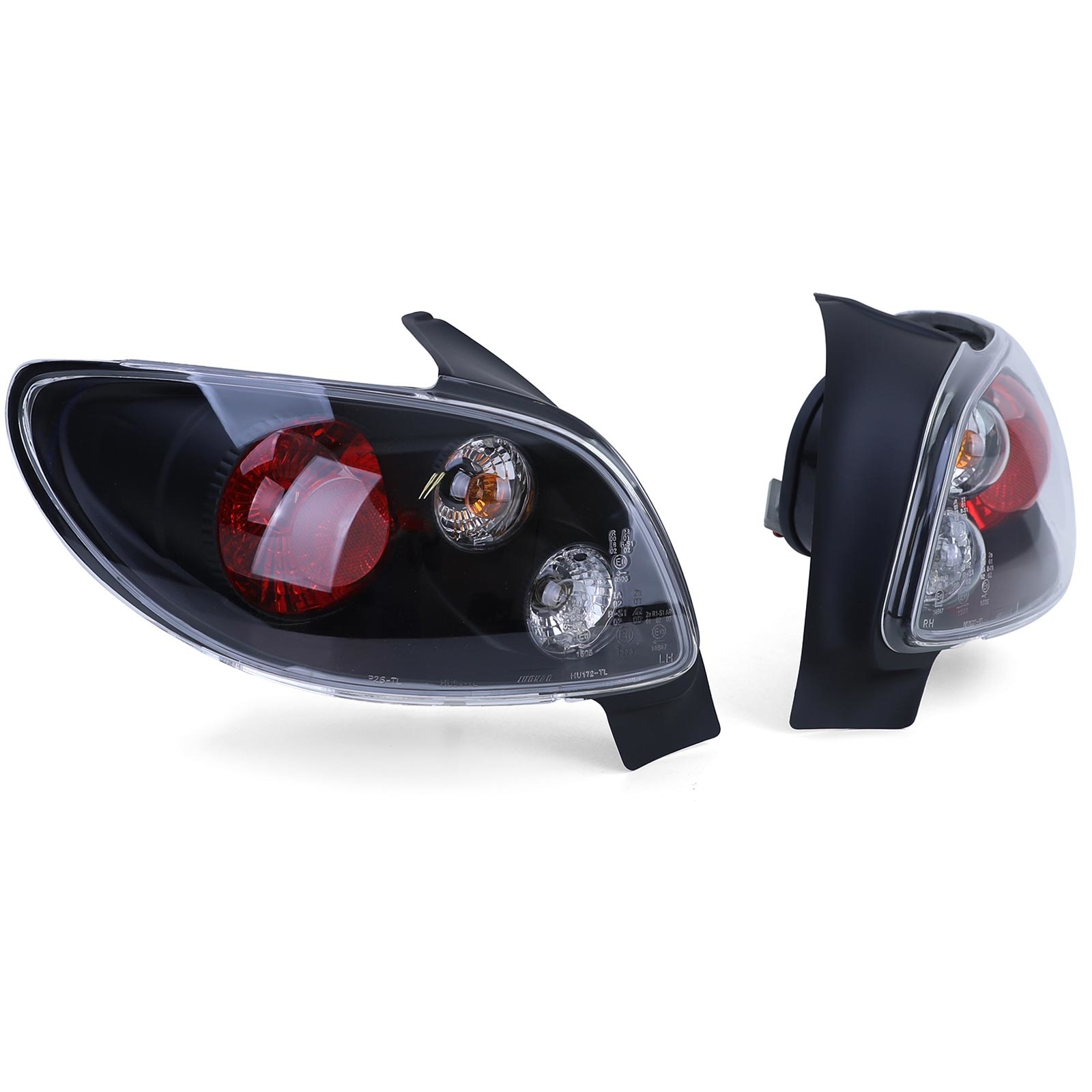Achterlichten voor Peugeot 206 hatchback 3 + 5 deurs 98-09 - zwart