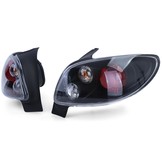 Achterlichten geschikt voor Peugeot 206 hatchback 3 + 5 deurs 98-09 - zwart