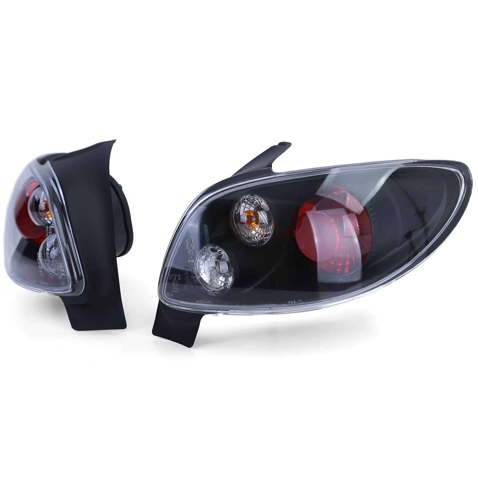 Achterlichten geschikt voor Peugeot 206 hatchback 3 + 5 deurs 98-09 - zwart