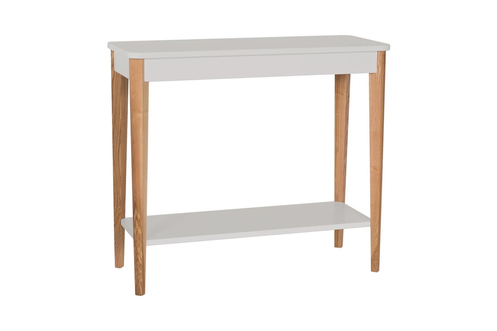 Ashme lichtgrijze consoletafel - 85x35x74 cm - Essenhout & MDF - Halfmat