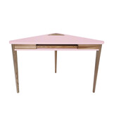 Ashme Hoekbureau in Roze | 114 cm x 61 cm x 75 cm | Essenhout & MDF | FSC gecertificeerd