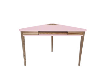 Ashme Hoekbureau in Roze | 114 cm x 61 cm x 75 cm | Essenhout & MDF | FSC gecertificeerd