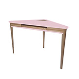 Ashme Hoekbureau in Roze | 114 cm x 61 cm x 75 cm | Essenhout & MDF | FSC gecertificeerd