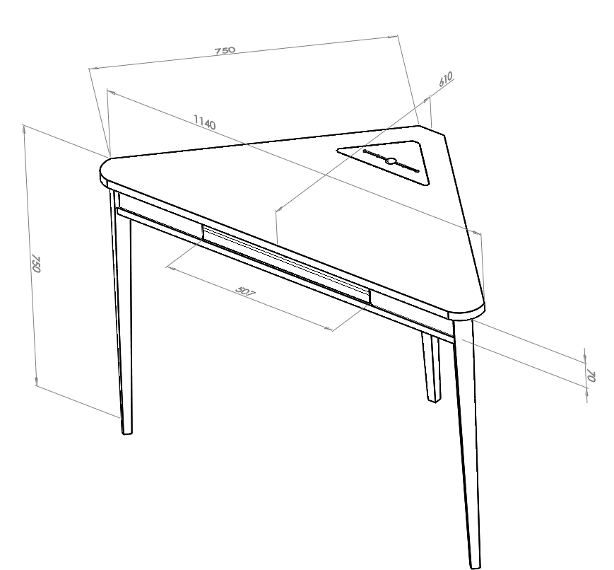Ashme Hoekbureau in Roze | 114 cm x 61 cm x 75 cm | Essenhout & MDF | FSC gecertificeerd