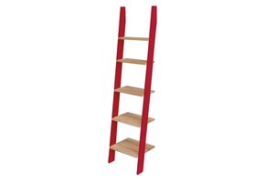 Ashme 5-planken ladderplank in zuiver rood - 45x35x180cm