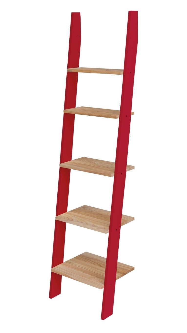 Ashme 5-planken ladderplank in zuiver rood - 45x35x180cm