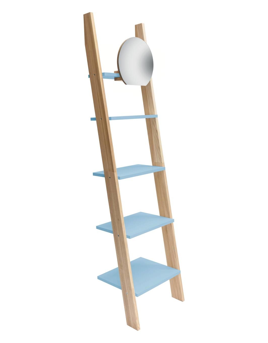 Ashme Ladderplank | Zacht Blauw Essenhout & MDF | Hoogte 180 cm