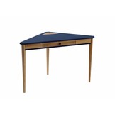 Ashme Hoekbureau 114x61x75 cm marineblauw essenhout & gelamineerd MDF - FSC gecertificeerd (1 lade)