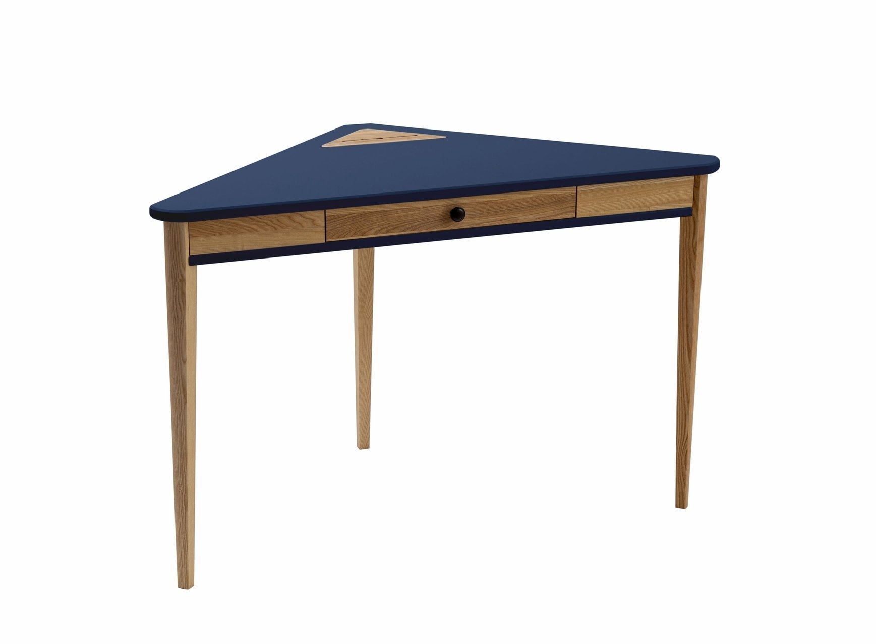 Ashme Hoekbureau 114x61x75 cm marineblauw essenhout & gelamineerd MDF - FSC gecertificeerd (1 lade)