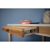 Ashme Hoekbureau 114x61x75 cm marineblauw essenhout & gelamineerd MDF - FSC gecertificeerd (1 lade)