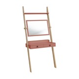 Antiek Roze Leunende Kaptafel Leno - 79x49x183 cm, met Essenhout en Gelakt MDF