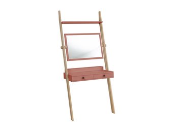 Antiek Roze Leunende Kaptafel Leno - 79x49x183 cm, met Essenhout en Gelakt MDF