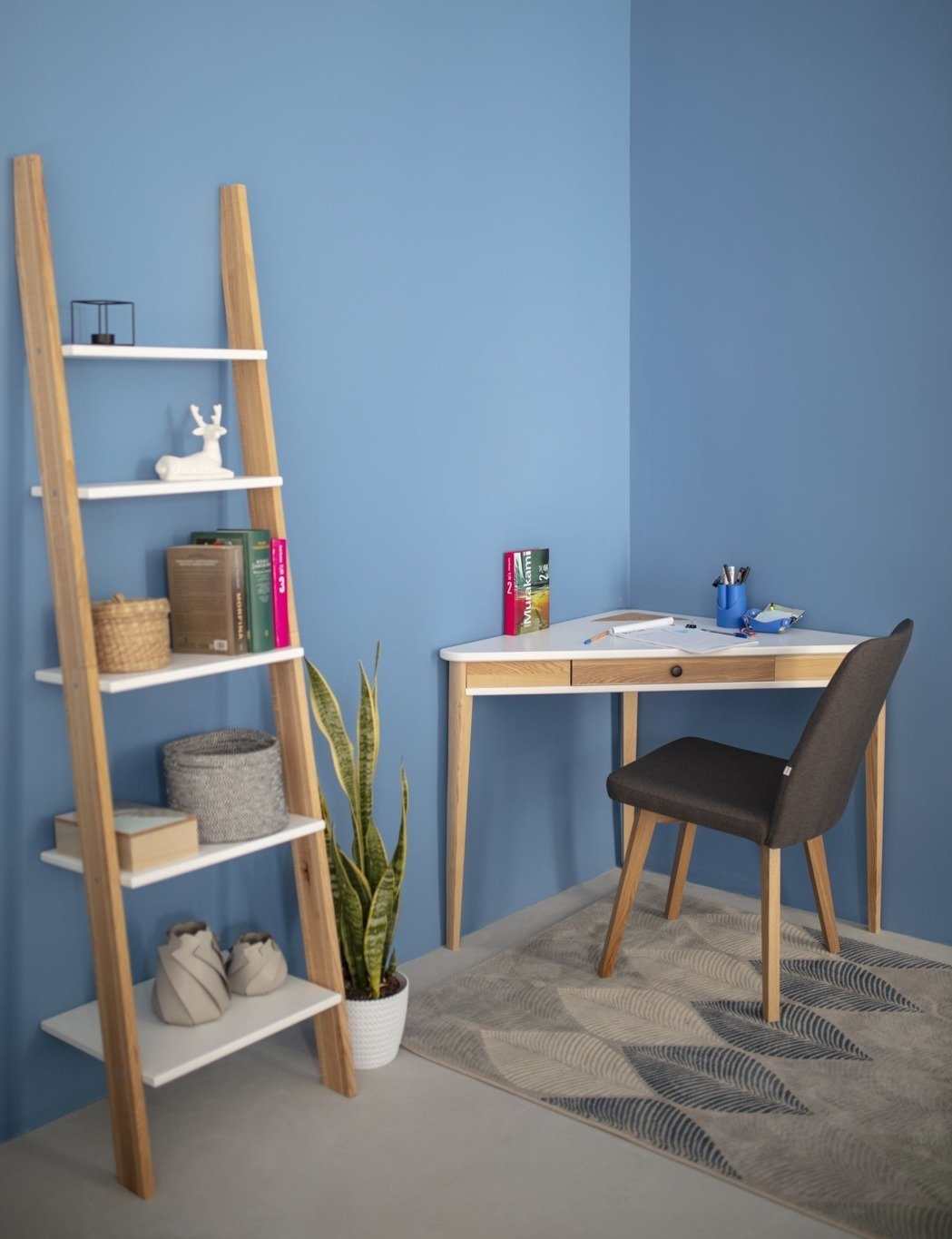 Ashme hoekbureau - wit essenhout & MDF - FSC gecertificeerd