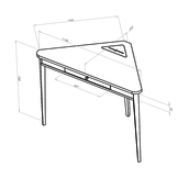 Ashme hoekbureau - wit essenhout & MDF - FSC gecertificeerd