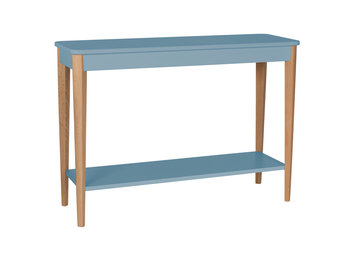 Ashme Consoletafel | Breedte 105cm | Diepte 35cm | Hoogte 74cm | Essenhout & MDF | Zacht Blauw