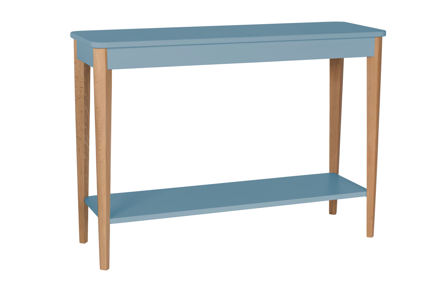 Ashme Consoletafel | Breedte 105cm | Diepte 35cm | Hoogte 74cm | Essenhout & MDF | Zacht Blauw