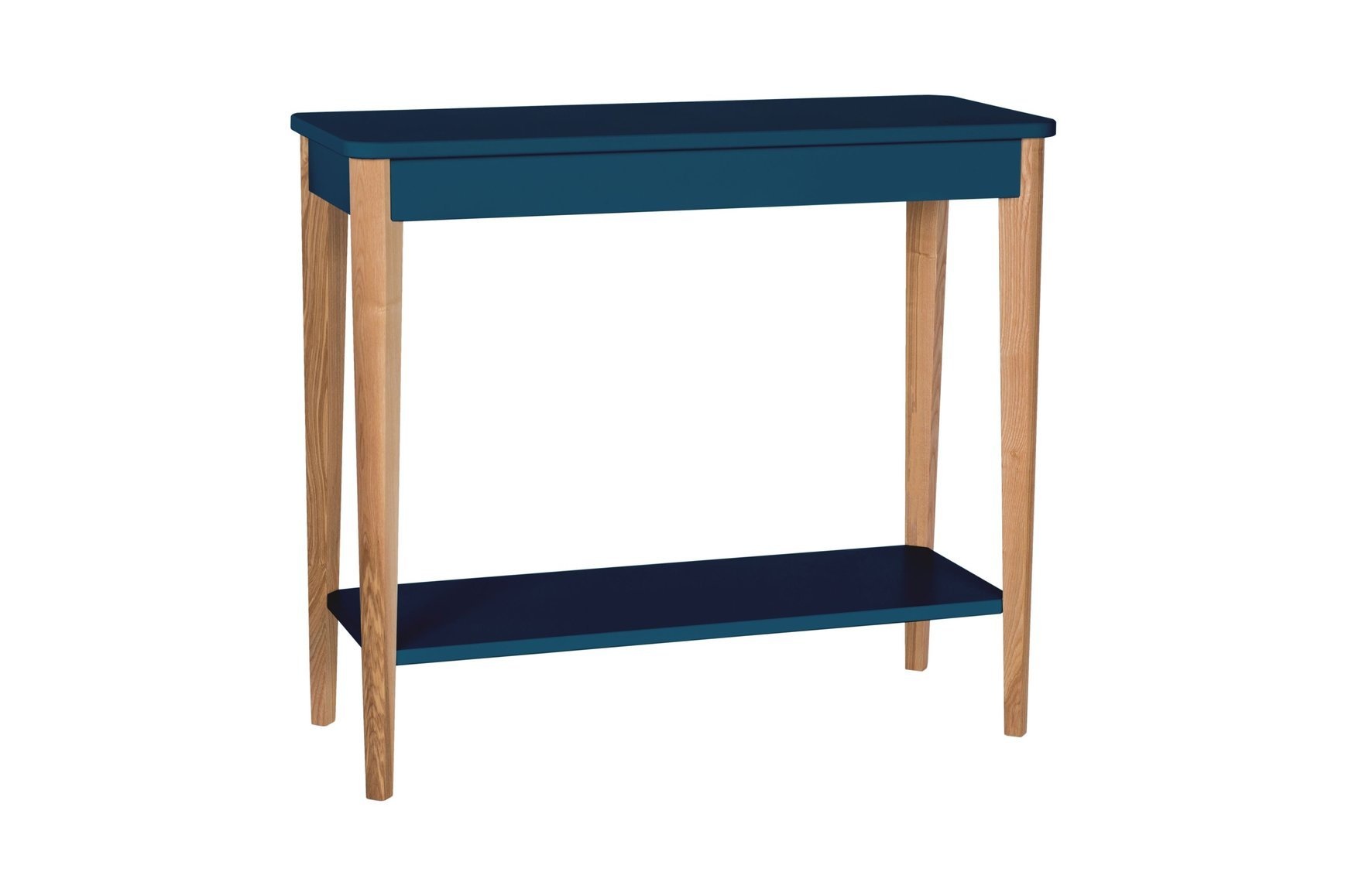 Ashme Consoletafel - Petrolblauw 85x35x74cm - Essenhout & gelamineerd gelakt MDF - FSC100% & FSCMIX