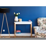 Ashme Consoletafel - Petrolblauw 85x35x74cm - Essenhout & gelamineerd gelakt MDF - FSC100% & FSCMIX