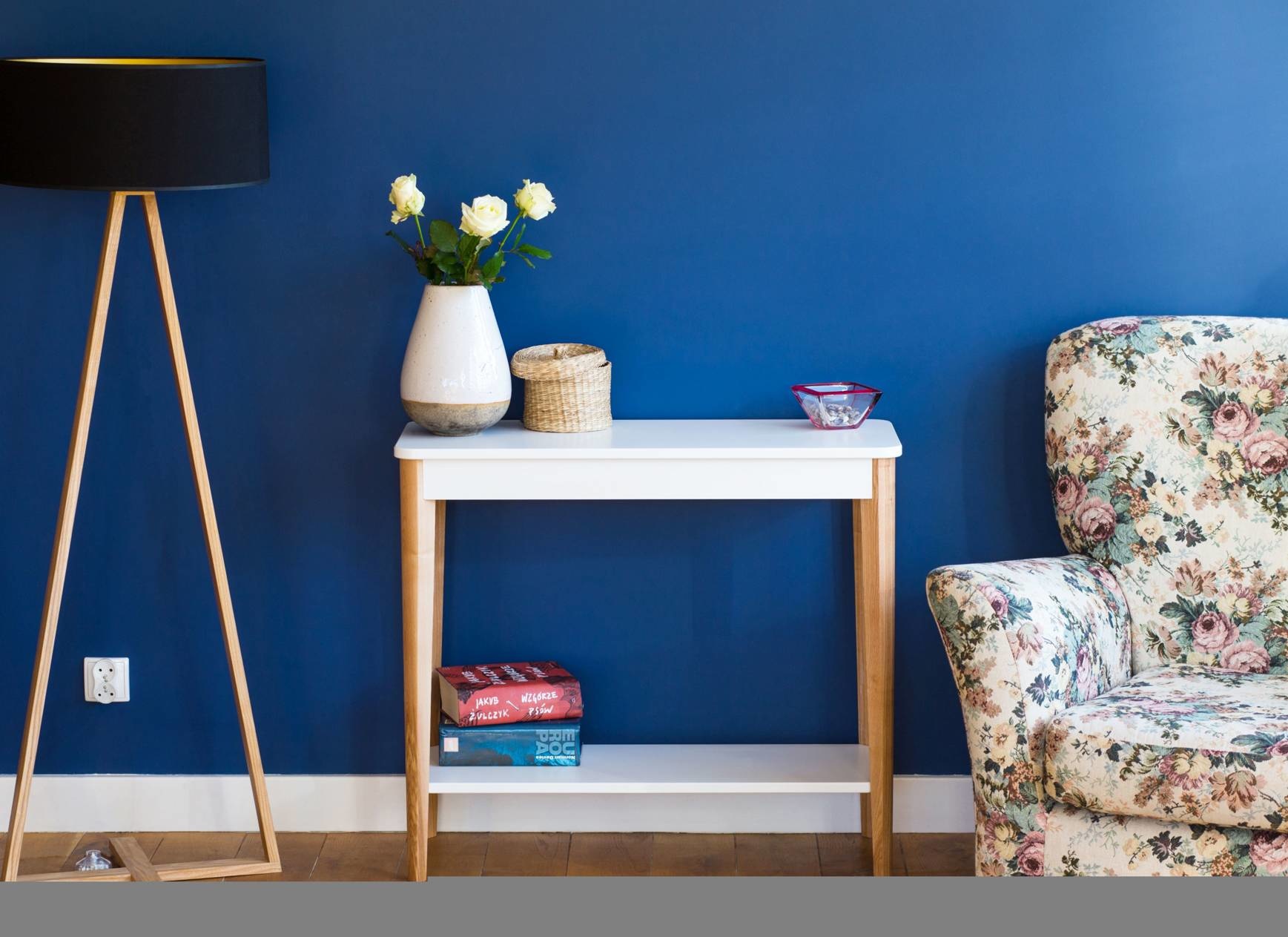 Ashme Consoletafel - Petrolblauw 85x35x74cm - Essenhout & gelamineerd gelakt MDF - FSC100% & FSCMIX