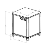 Ashme Bureaukast in Saliegroen | 42x42x48 cm | MDF, Essenhout | FSC gecertificeerd