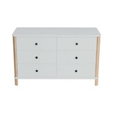 Ashme ladekast - lichtgrijs, 6 lades, 70x114x45cm, Essenhout & MDF, FSC-gecertificeerd