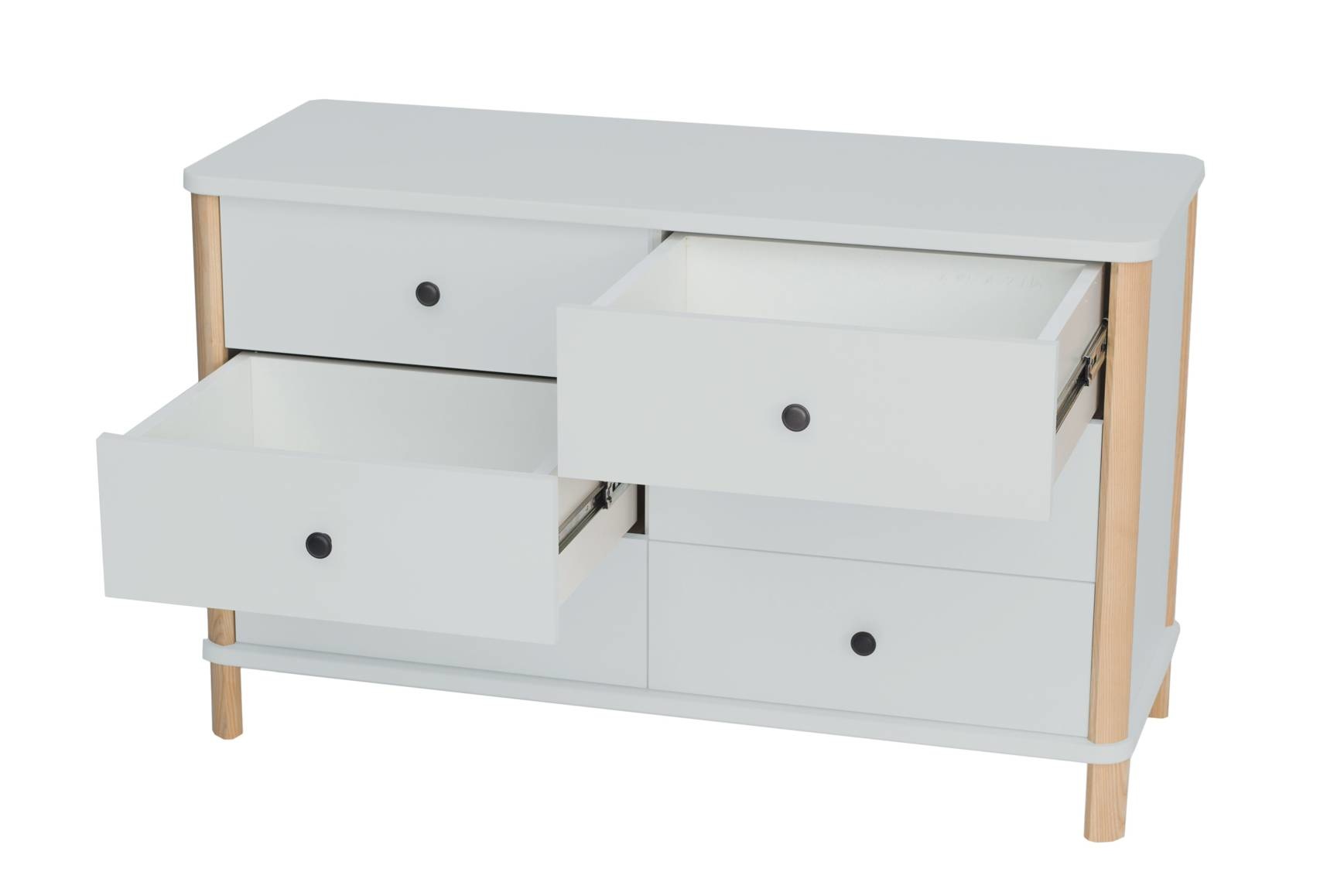 Ashme ladekast - lichtgrijs, 6 lades, 70x114x45cm, Essenhout & MDF, FSC-gecertificeerd