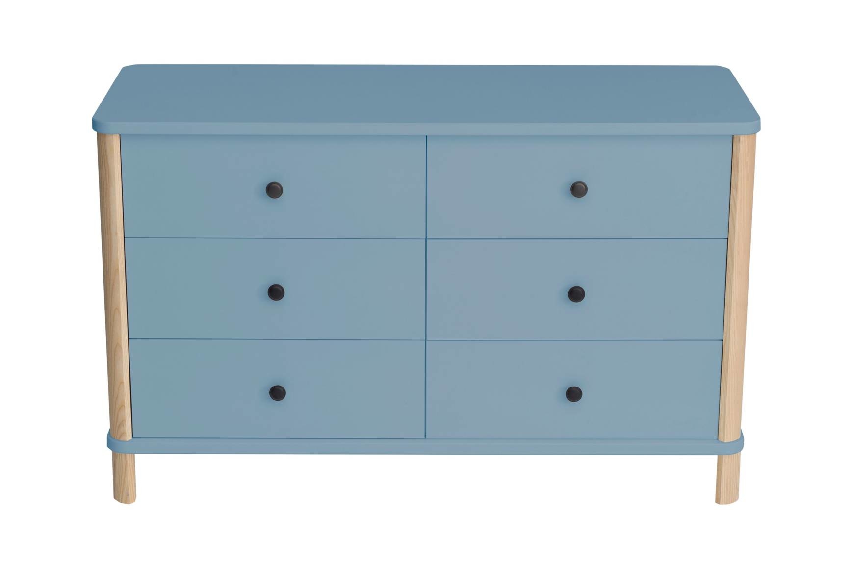 Ashme ladekast - zacht blauw - 6 lades - Essenhout & MDF - FSC gecertificeerd