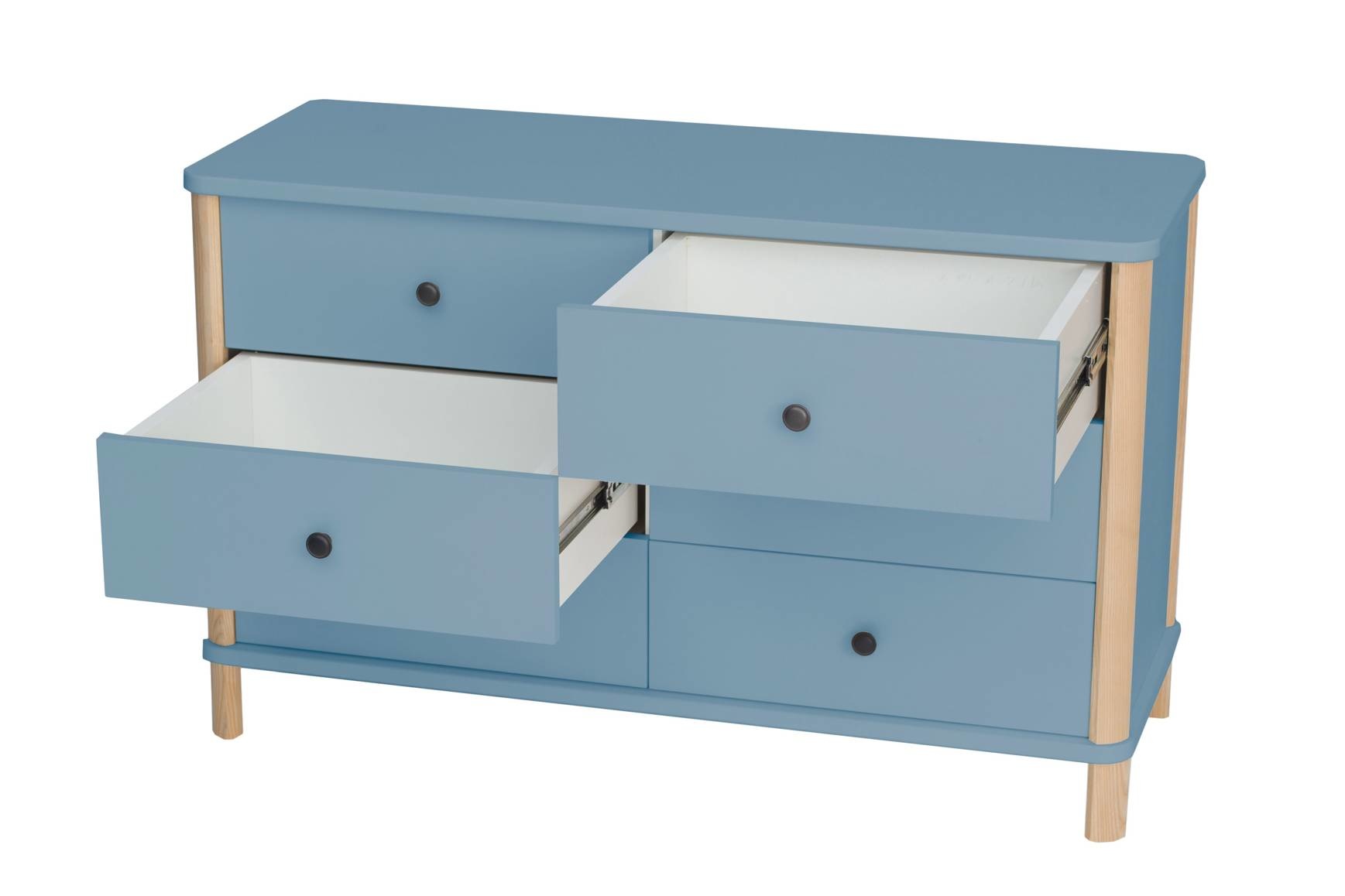 Ashme ladekast - zacht blauw - 6 lades - Essenhout & MDF - FSC gecertificeerd