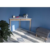 Ashme Hoekbureau - Essenhout & MDF - Zacht Blauw - 85cm Lengte - FSC Gecertificeerd