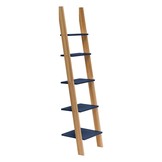 Ashme Ladderplank | 5 Planken, 180 cm Hoogte | Marineblauw Essenhout & MDF
