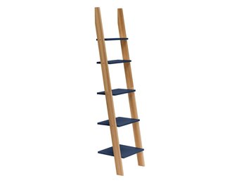 Ashme Ladderplank | 5 Planken, 180 cm Hoogte | Marineblauw Essenhout & MDF