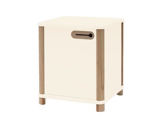 Ashme Bureaukast - FSC gelamineerd MDF & Essenhout, krijtwit, 42x42x48cm
