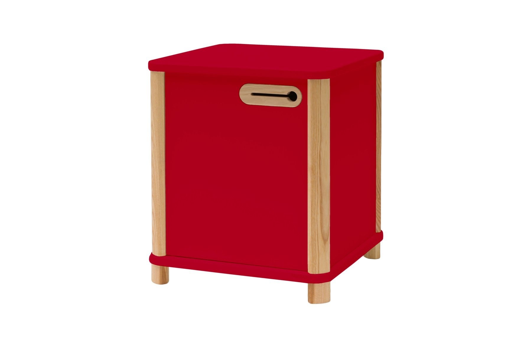 Ashme Bureaukast, Rood gelamineerd MDF & Essenhout, FSC Gecertificeerd