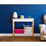 Ashme Consoletafel | 85x35x74 cm | Wit | Essenhout & MDF | FSC Gecertificeerd