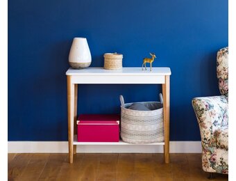 Ashme Consoletafel | 85x35x74 cm | Wit | Essenhout & MDF | FSC Gecertificeerd